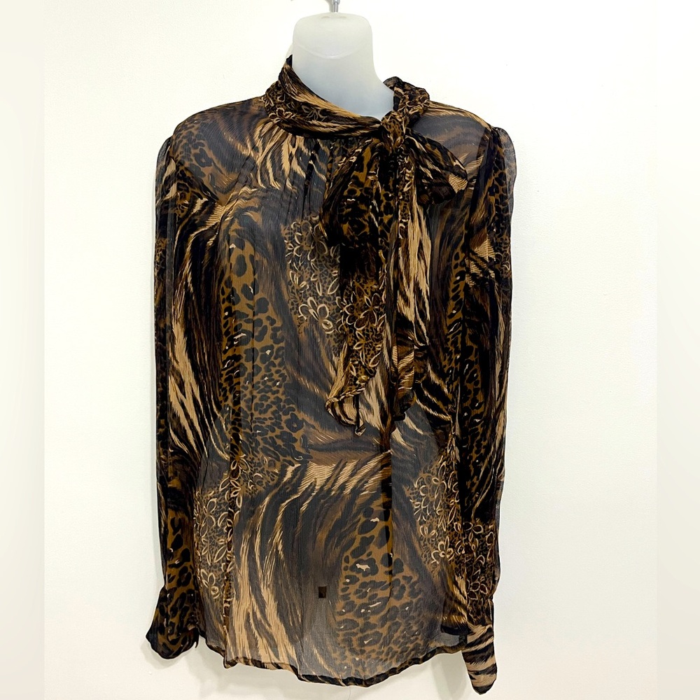 Silk Animal Print Blouse